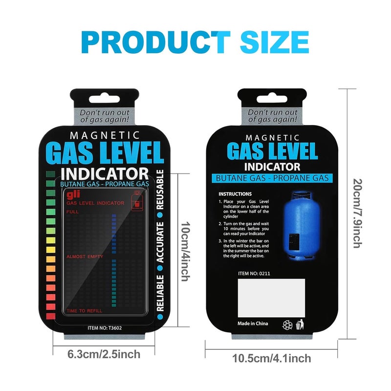 Oudain 2 Pieces Magnetic Gas Level Indicator Reusable Propane Fuel Level Indicators Propane Tank Gauge for Home Kitchen Tool Outdoor Barbecues, Camping - Image 2